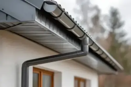 Pose de gouttières en zinc par un couvreur à Guîtres